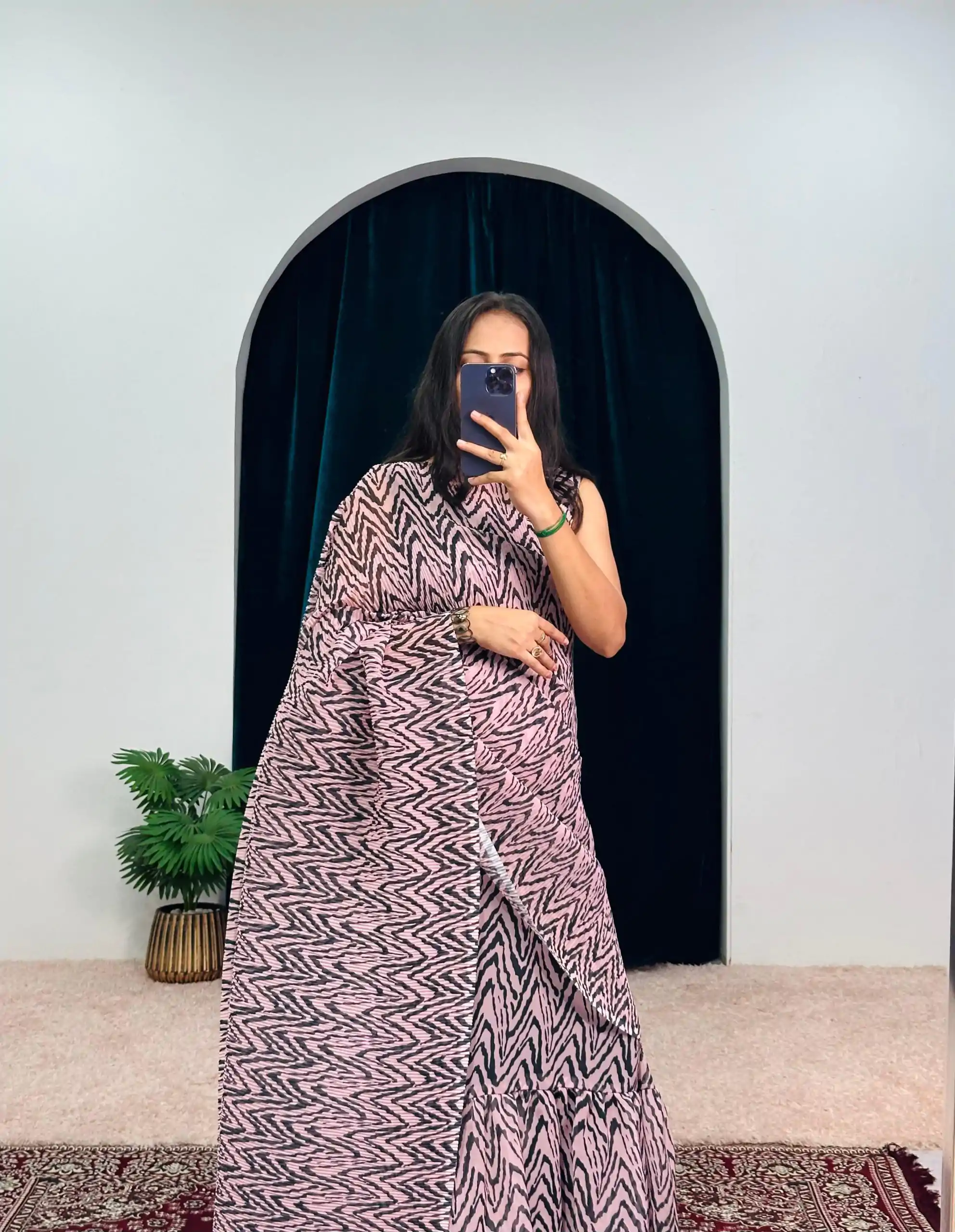 ST 1051 Peach Color Georgette Digital Printed Ruffle Gown Saree Casual, Wedding, Party, Festive, Events Etc. Expected Delivery 4-6 Working Days @1849/- | Designer Sarees, Sarees, Bollywood Sarees, Creative Sarees, Embroidered Sarees, Ethnic Saree, Modern Digital sarees, Party Wear Sarees
