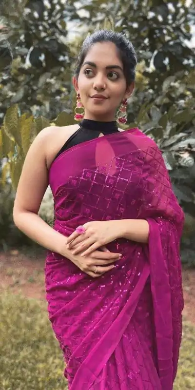 KT 201 Pink Color Georgette Fancy Sequence Work Saree Casual, Party Wear, Wedding   Expected Delivery 4-6 Working Days@1649/- | Designer Sarees, Sarees, Bollywood Sarees, Creative Sarees, Embroidered Sarees, Party Wear Sarees