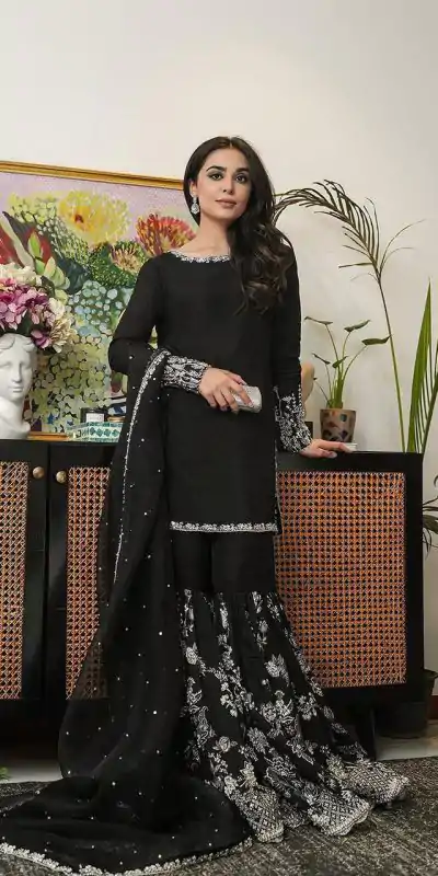 RTC 5718 Black Color Foix Georgette Thread Sequence Work Salwar Suit Wedding, Party, Festive, Events Etc. Expected Delivery 4-6 Working Days @2099/- | Jump Suits, Salwar suit, Casual Suits, Creative suits, Designer Suits, Palazzo Suits, Party Wear Suits, Patiala Suits, Straight Suits