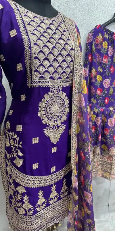 KF 1640 Violet Color Heavy Chinon Silk Sequins Work Salwar Suit Wedding, Party, Festive, Events Etc.  Expected Delivery 4-6 Working Days @2399/-Only | Salwar suit, Casual Suits, Creative suits, Designer Suits, Palazzo Suits, Party Wear Suits, Straight Suits