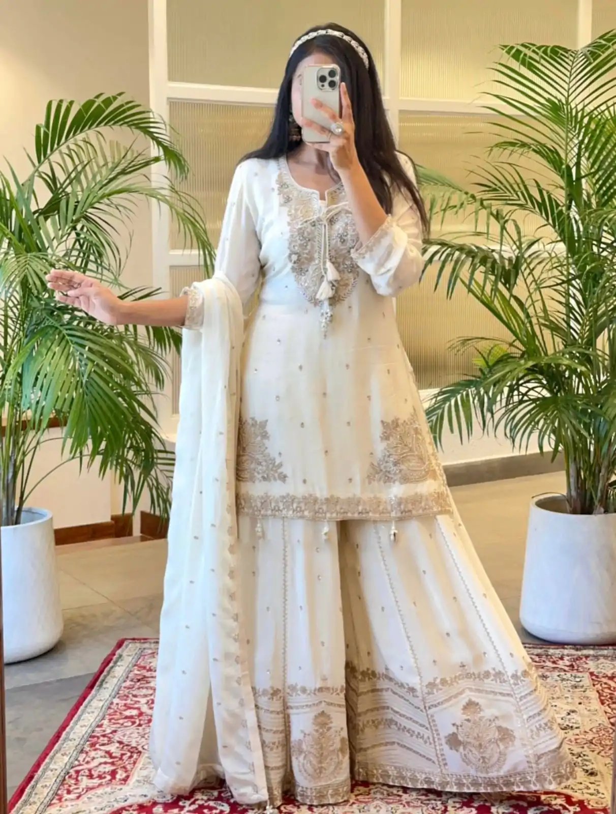 SRK 5169 White Color Pure Chinnon Silk Embroidery Sequence Salwar Suit Wedding, Party, Festive, Events Expected Delivery 4-6 Working Days @ 2099/- | Jump Suits, Salwar suit, Casual Suits, Creative suits, Designer Suits, Palazzo Suits, Party Wear Suits, Patiala Suits, Straight Suits