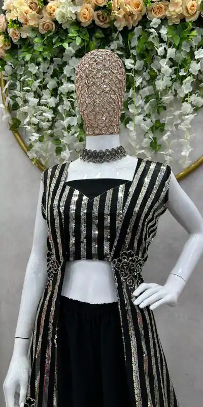 RTC 5717 Black Color Foix Georgette Thread Sequence Work Salwar Suit Wedding, Party, Festive, Events Etc. Expected Delivery 4-6 Working Days @2199/- | Jump Suits, Salwar suit, Casual Suits, Creative suits, Designer Suits, Palazzo Suits, Party Wear Suits, Patiala Suits, Straight Suits