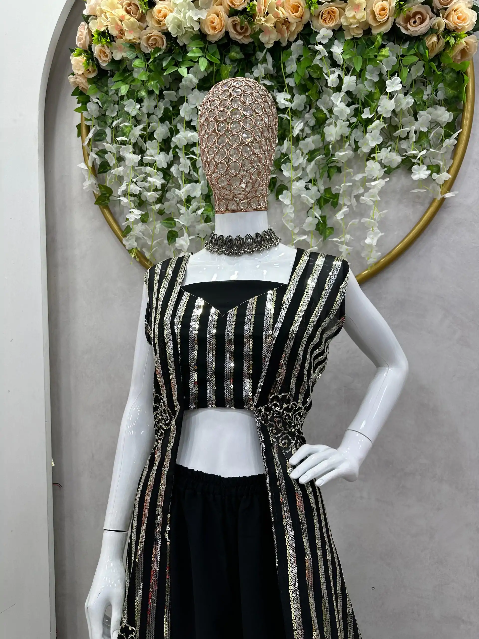 RTC 5717 Black Color Foix Georgette Thread Sequence Work Salwar Suit Wedding, Party, Festive, Events Etc. Expected Delivery 4-6 Working Days @2199/- | Jump Suits, Salwar suit, Casual Suits, Creative suits, Designer Suits, Palazzo Suits, Party Wear Suits, Patiala Suits, Straight Suits