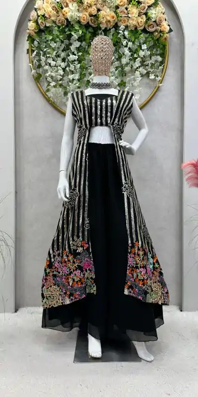 RTC 5717 Black Color Foix Georgette Thread Sequence Work Salwar Suit Wedding, Party, Festive, Events Etc. Expected Delivery 4-6 Working Days @2199/- | Jump Suits, Salwar suit, Casual Suits, Creative suits, Designer Suits, Palazzo Suits, Party Wear Suits, Patiala Suits, Straight Suits