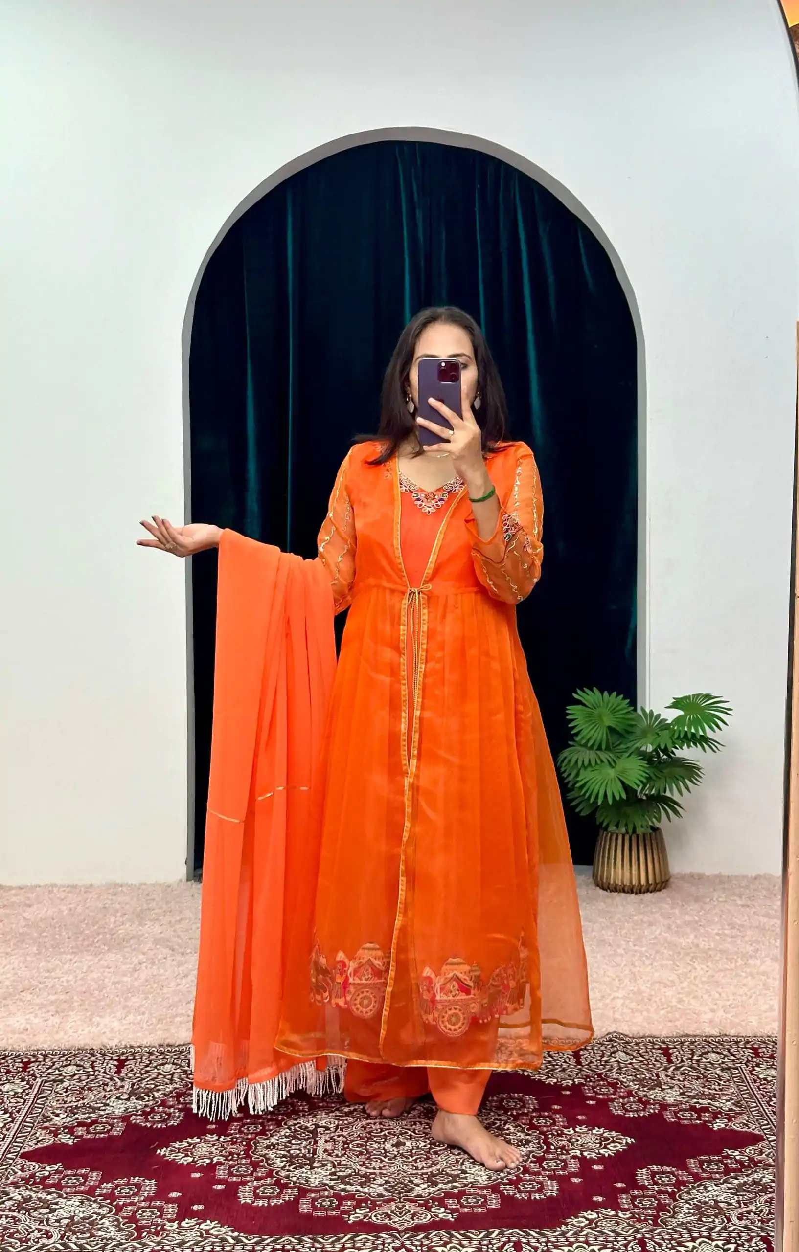 ST 1052 Orange Color Chine Stitched Less Work Salwar Suit Casual, Wedding, Party, Festive, Events Etc. Expected Delivery 4-6 Working Days @2099/- | Salwar suit, Casual Suits, Creative suits, Designer Suits, Palazzo Suits, Party Wear Suits, Patiala Suits, Straight Suits
