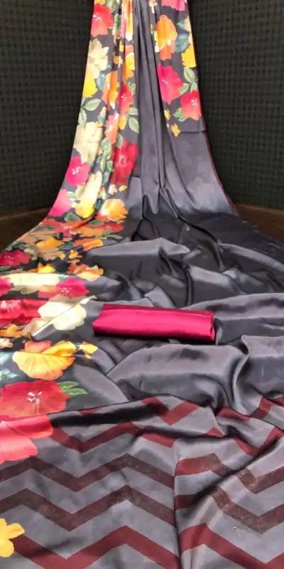 Veechis ANOKHI Grey Color Heavy Devsena Soft Silk Beautiful Digital Printed Saree Casual, Party Festive, Events. Expected Delivery 4-6 Working Days @1499 | Designer Sarees, Embroidered Sarees, Sarees, Bollywood Sarees, Creative Sarees, Modern Digital sarees, Party Wear Sarees