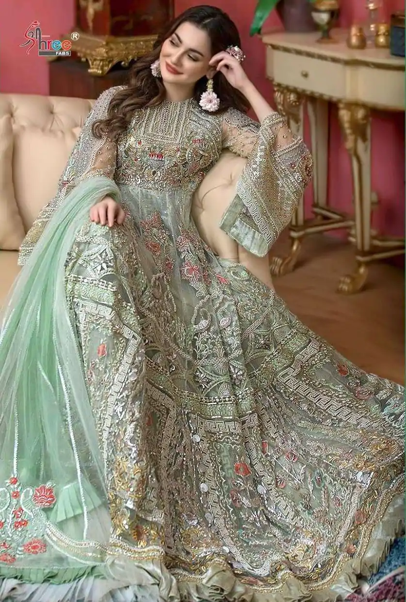 FC 241 Green Color Heavy Net Sequence Embroidery Sharara Suit Wedding, Party, Festive Expected Delivery 4-6 Working Days  @2399/- | Casual Suits, Jump Suits, Salwar suit, Creative suits, Designer Suits, Palazzo Suits, Party Wear Suits, Patiala Suits, Straight Suits