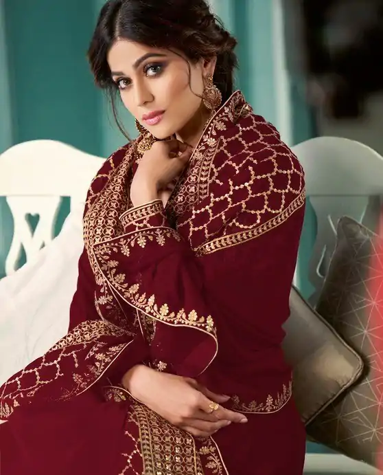 FC ASHIRWAD 8338 Maroon Color Georgette Embroidery Sequence Sharara Suit Wedding, Party, Festive Expected Delivery 4-6 Working Days @2549/- | Casual Suits, Jump Suits, Salwar suit, Creative suits, Designer Suits, Palazzo Suits, Party Wear Suits, Patiala Suits, Straight Suits