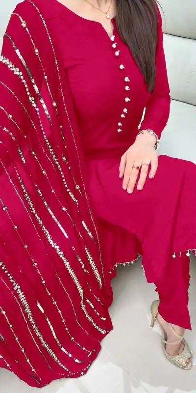 SRK 5161 Pink Color Chinnon Silk Embroidery Coding Dori Salwar Suit Wedding, Party, Festive, Events Expected Delivery 4-6 Working Days @ 1899/- | Casual Suits, Jump Suits, Salwar suit, Creative suits, Designer Suits, Palazzo Suits, Party Wear Suits, Patiala Suits, Straight Suits
