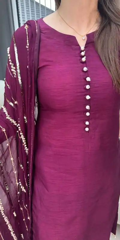 SRK 5161 Purple Color Chinnon Silk Embroidery Coding Dori Salwar Suit Wedding, Party, Festive, Events Expected Delivery 4-6 Working Days @ 1899/- | Casual Suits, Jump Suits, Salwar suit, Creative suits, Designer Suits, Palazzo Suits, Party Wear Suits, Patiala Suits, Straight Suits