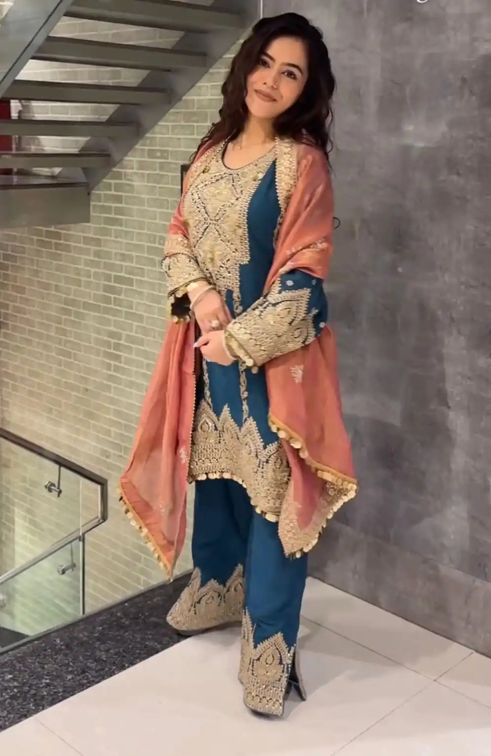AD 1668 Blue Color Chinon Silk Embroidery Sequence Sharara Suit Casual, Wedding, Party, Festive, Events Etc. Expected Delivery 4-6 Working Days @2499/- | Casual Suits, Jump Suits, Salwar suit, Creative suits, Designer Suits, Palazzo Suits, Party Wear Suits, Patiala Suits, Straight Suits