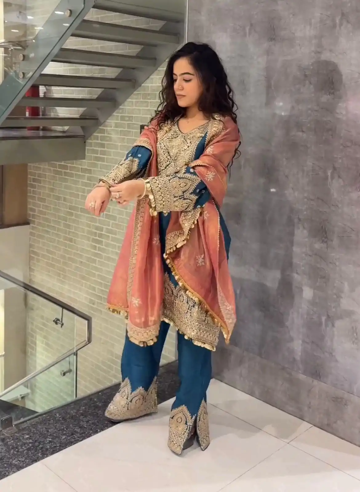 AD 1668 Blue Color Chinon Silk Embroidery Sequence Sharara Suit Casual, Wedding, Party, Festive, Events Etc. Expected Delivery 4-6 Working Days @2499/- | Casual Suits, Jump Suits, Salwar suit, Creative suits, Designer Suits, Palazzo Suits, Party Wear Suits, Patiala Suits, Straight Suits