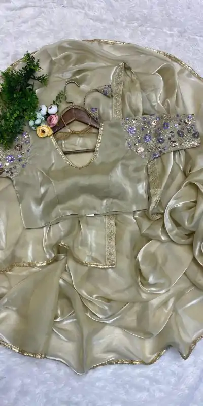 LG 1865 Golden Color Fancy Jimi Chu Embroidered Sequence Saree Party, Wedding, Festive, Events Etc., Expected Delivery 4-6 Working Days@1849/- Only | Designer Sarees, Embroidered Sarees, Sarees, Bollywood Sarees, Creative Sarees, Ethnic Saree, Party Wear Sarees