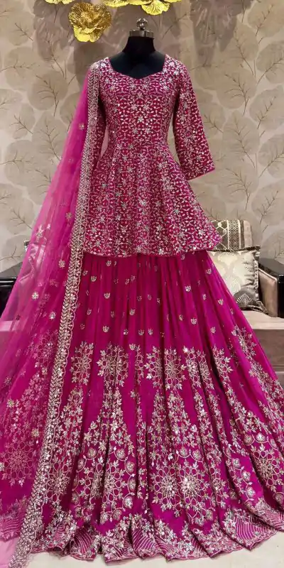 NSR 819 Pink Color Georgette Embroidery Sequence Salwar Suit Casual, Party Festive, Events Etc. Expected Delivery 4-6 Working Days @2449/- | Casual Suits, Jump Suits, Salwar suit, Creative suits, Designer Suits, Palazzo Suits, Party Wear Suits, Patiala Suits, Straight Suits