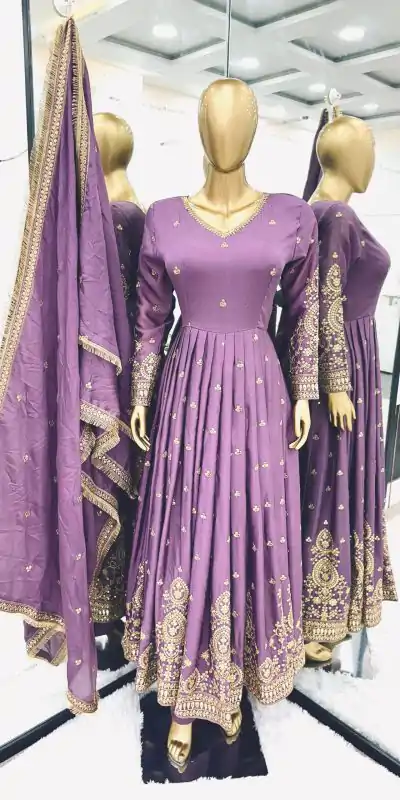 SR 1632 Purple Color Chinon Silk Malty Embroidery Sequence Sharara Suit Wedding, Party, Festive, Events Etc. Expected Delivery 4-6 Working Days @2049Only | Casual Suits, Salwar suit, Creative suits, Designer Suits, Palazzo Suits, Party Wear Suits, Straight Suits