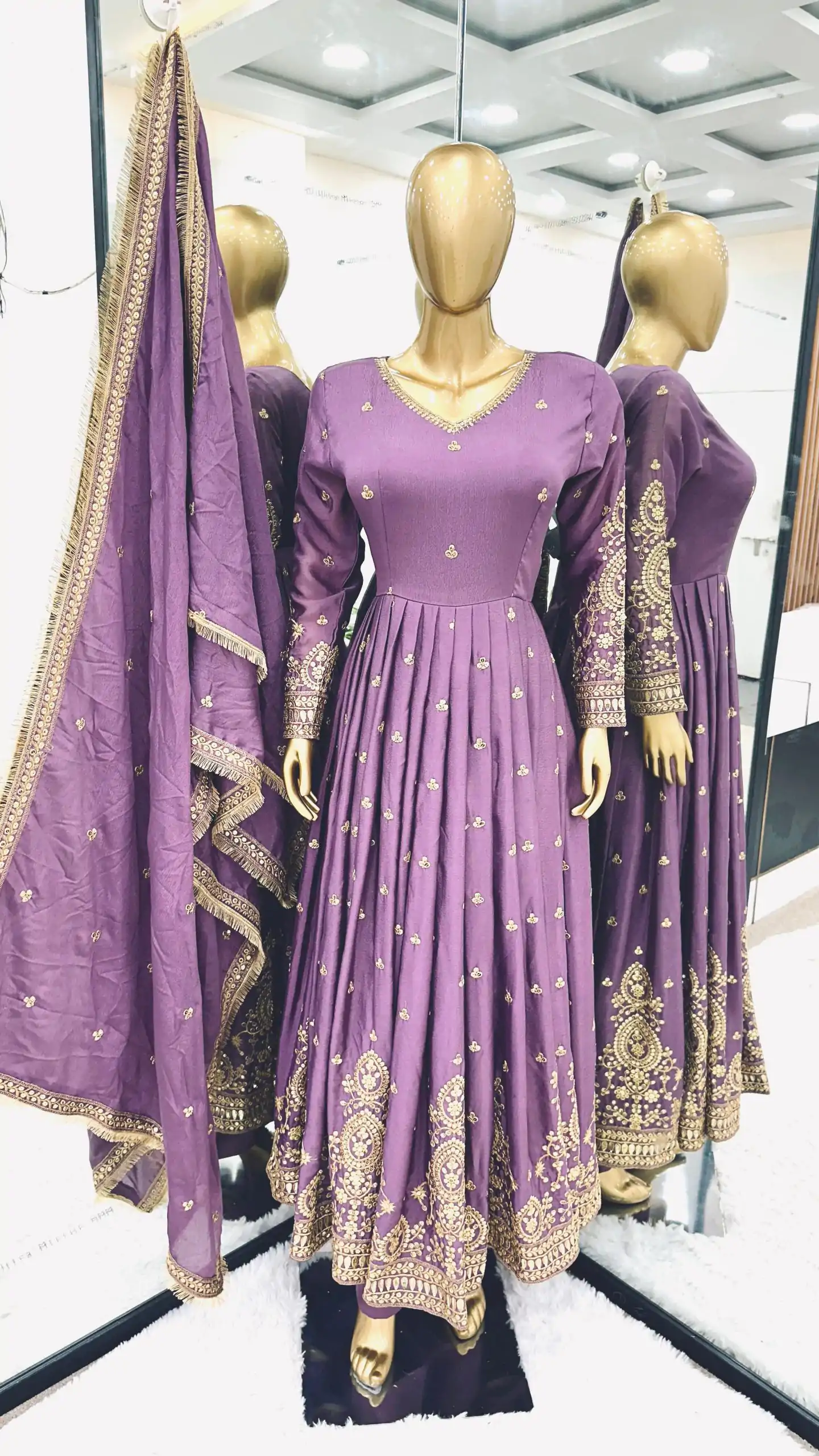SR 1632 Purple Color Chinon Silk Malty Embroidery Sequence Sharara Suit Wedding, Party, Festive, Events Etc. Expected Delivery 4-6 Working Days @2049Only | Casual Suits, Salwar suit, Creative suits, Designer Suits, Palazzo Suits, Party Wear Suits, Straight Suits