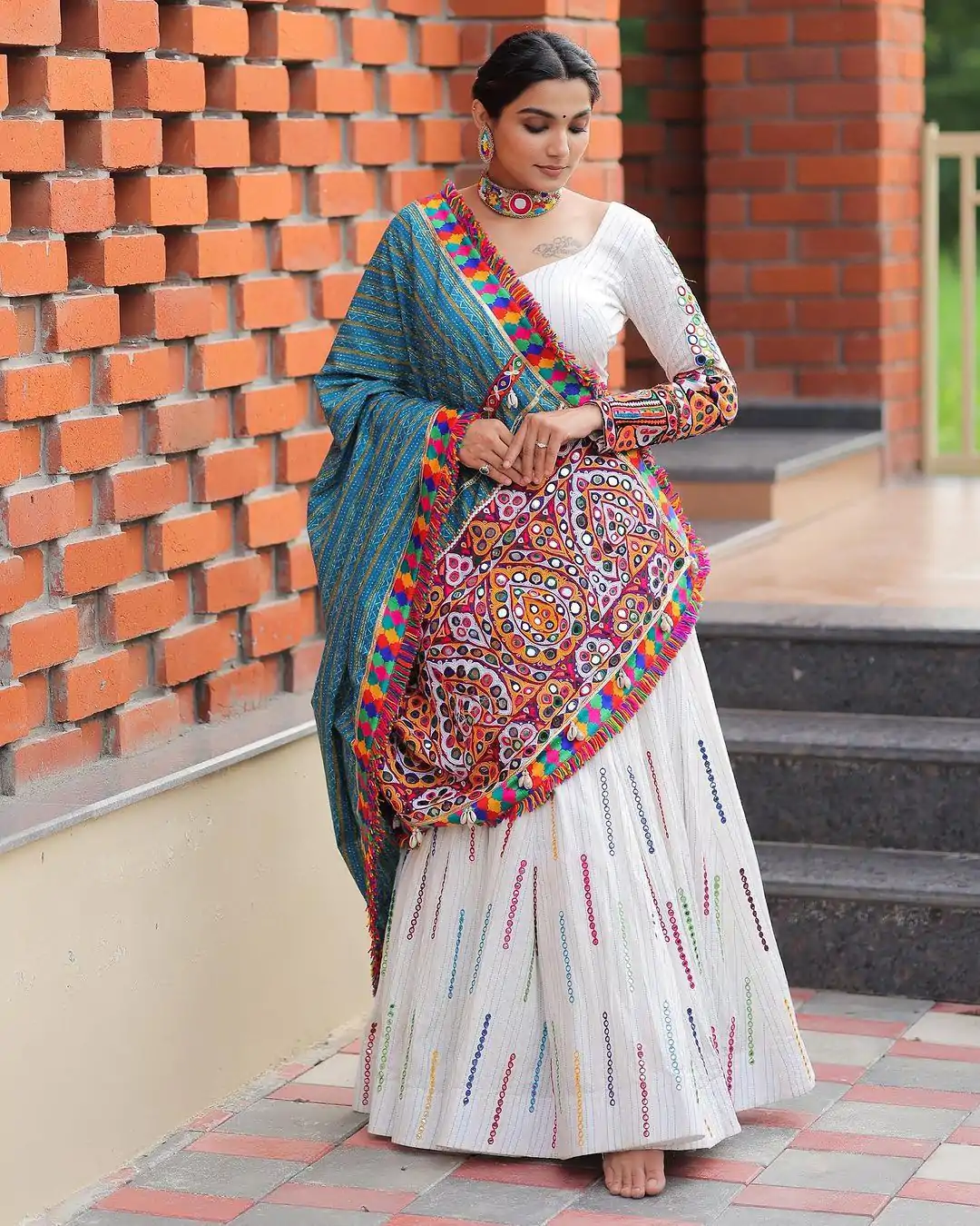 LG 593 White Color Crepe Printed Real Mirror Work Lehenga Choli Traditional Wear, Festive, Wedding, Events  Expected Delivery 4-6 Working Days @1949/- | Lehenga, Bollywood Lehenga, Creative Lehenga, Designer Lehenga, Embroidered Lehenga, Party Wear Lehenga