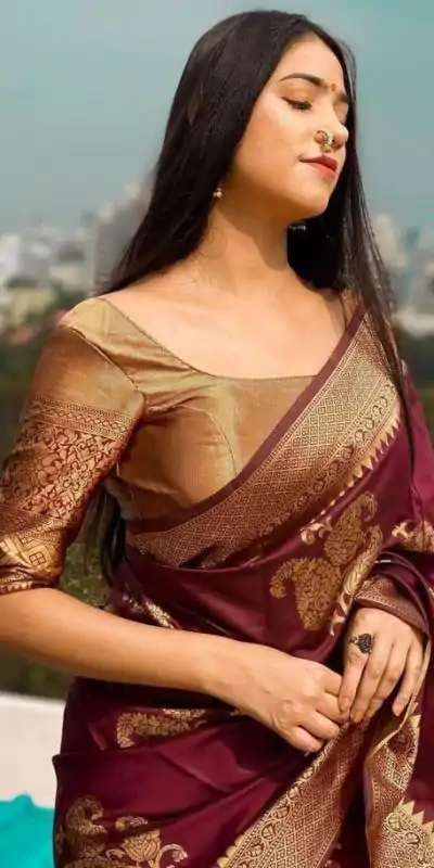 DDF HEERVA Maroon Color Soft Lichi Silk Ordinary Design Rich Pallu Saree Casual, Party Wear, Events, Festivals Etc. Expected Delivery 4-6 Working Days 1399/ | Designer Sarees, Embroidered Sarees, Sarees, Bollywood Sarees, Creative Sarees, Ethnic Saree, Modern Digital sarees, Party Wear Sarees