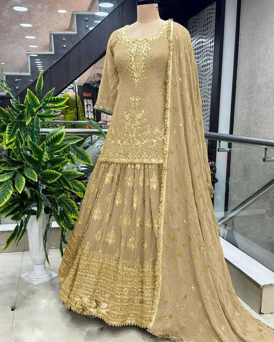 NSR 806 Gold Color Pure Chinnon Silk Embroidery Lehenga Choli Casual, Party Festive, Events Etc. Expected Delivery 4-6 Working Days @2199/- | Lehenga, Bollywood Lehenga, Creative Lehenga, Designer Lehenga, Embroidered Lehenga, Party Wear Lehenga, Straight Suits