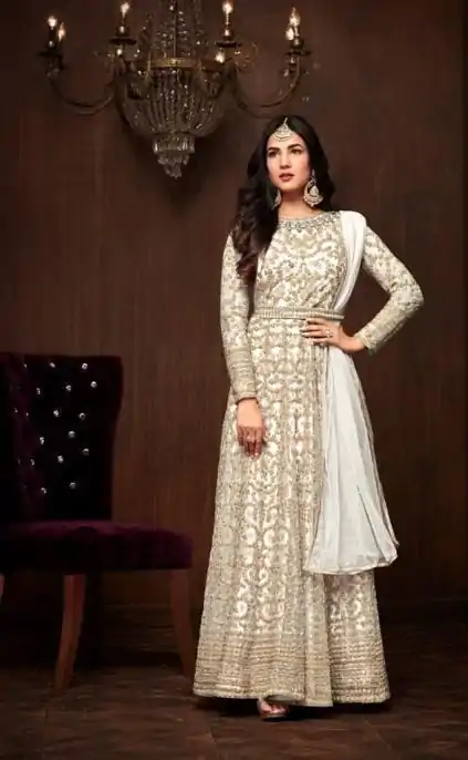 FC Maisha 1103 White Color Vaishnavi Net Embroidery Sharara Suit Wedding, Party, Festive Expected Delivery 4-6 Working Days @2599/- | Casual Suits, Jump Suits, Salwar suit, Creative suits, Designer Suits, Palazzo Suits, Party Wear Suits, Patiala Suits, Straight Suits