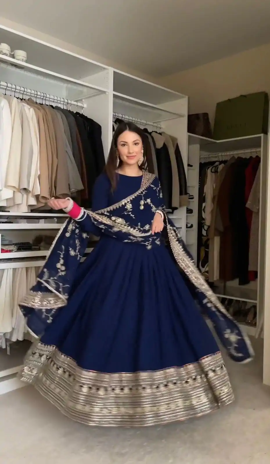 ZF 384 Navy Blue Color Chinon Silk Embroidery Sequence Gonw Casual, Wedding, Party, Festive, Events Etc. Expected Delivery 4-6 Working Days @2149/- | Gowns, Bollywood Gowns, Creative Gowns, Designer Gowns, Embroidered Gowns, Party Wear Gowns