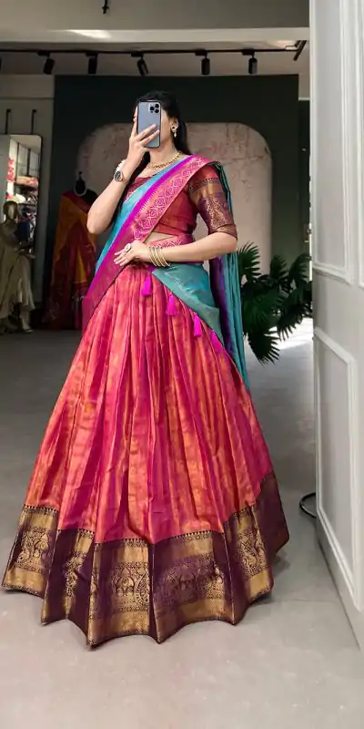 LNB 2011 Pink Color Kanjivaram Zari Weaving Work Lehenga Choli Traditional Wear, Festive, Party, Wedding, Events etc. Expected 4-6 Working Days @1899/- | Lehenga, Bollywood Lehenga, Creative Lehenga, Designer Lehenga, Embroidered Lehenga, Party Wear Lehenga