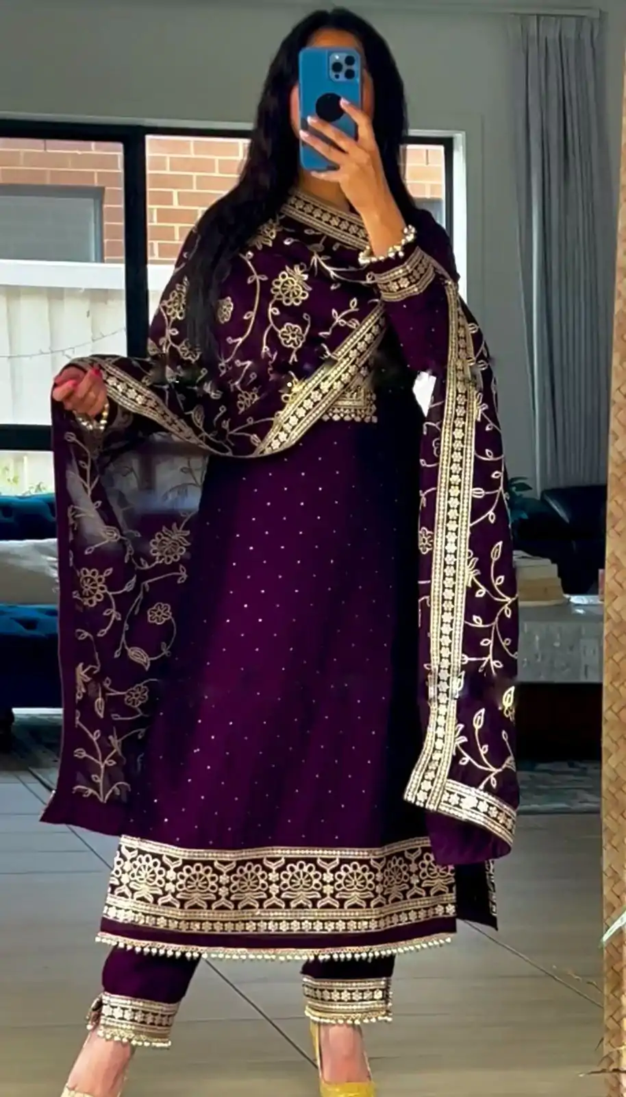 SRK 5175 Purple Color Georgette Embroidery Sequence Salwar Suit Casual, Wedding, Party, Festive, Events . Expected Delivery  4-6 Working Days @1999/- | Casual Suits, Salwar suit, Creative suits, Designer Suits, Palazzo Suits, Party Wear Suits, Patiala Suits, Straight Suits