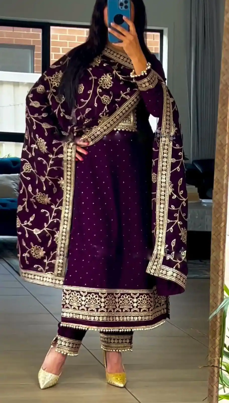 SRK 5175 Purple Color Georgette Embroidery Sequence Salwar Suit Casual, Wedding, Party, Festive, Events . Expected Delivery  4-6 Working Days @1999/- | Casual Suits, Salwar suit, Creative suits, Designer Suits, Palazzo Suits, Party Wear Suits, Patiala Suits, Straight Suits