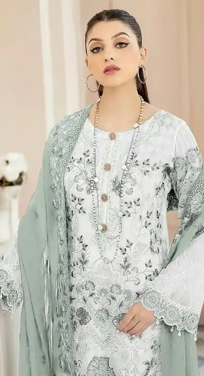 FC 123 White & Blue Color Georgette Embroidery Salwar Suit Wedding, Party, Festive events, Expected Delivery  4-6 Working Days @2049 | Casual Suits, Salwar suit, Creative suits, Designer Suits, Palazzo Suits, Party Wear Suits, Patiala Suits, Straight Suits