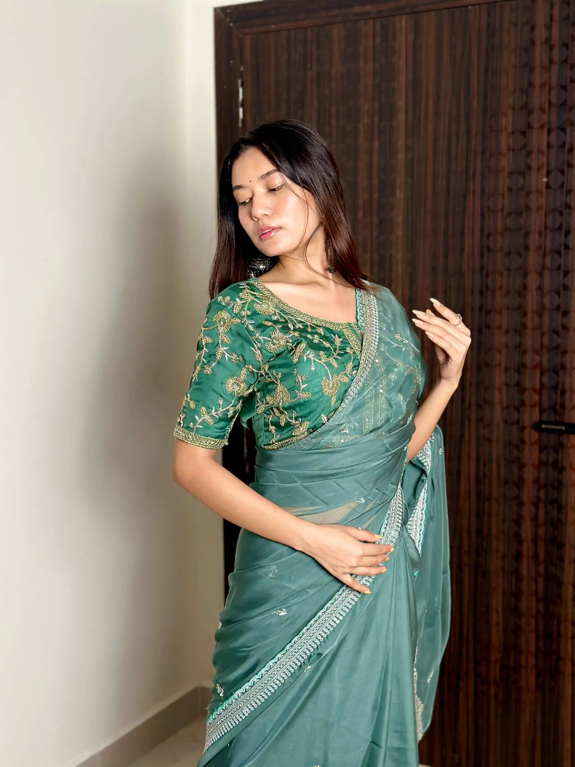 AC MAGIC CIRCLE Blue Color Pure Soft Organza Embroidery Zari Saree Casual, Wedding, Festive, Events Expected Delivery 4-6 Working Days @2099/- | Designer Sarees, Embroidered Sarees, Sarees, Bollywood Sarees, Creative Sarees, Ethnic Saree, Modern Digital sarees, Party Wear Sarees