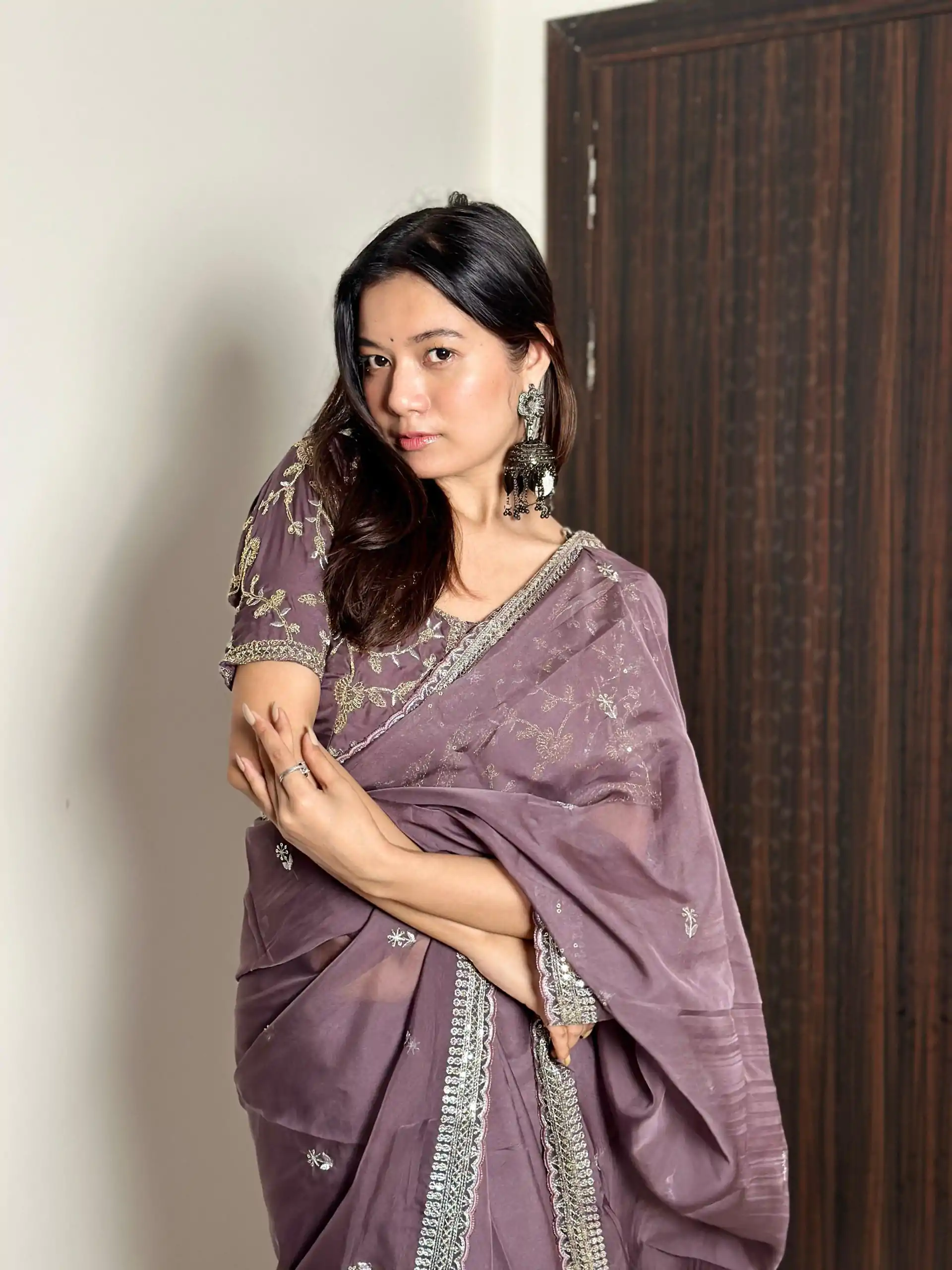 AC MAGIC CIRCLE Purple Color Pure Soft Organza Embroidery Zari Saree Casual, Wedding, Festive, Events Expected Delivery 4-6 Working Days @2099/- | Designer Sarees, Embroidered Sarees, Sarees, Bollywood Sarees, Creative Sarees, Ethnic Saree, Modern Digital sarees, Party Wear Sarees