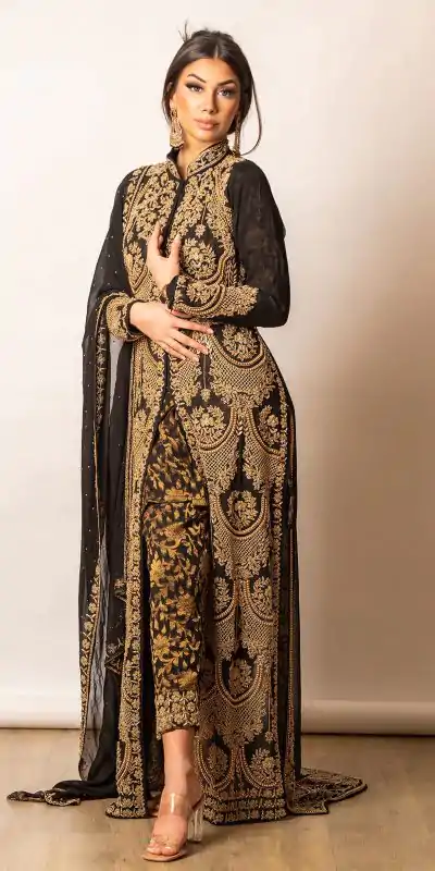 KD 1268 Black Color Georgette Thread Sequence Work Salwar Suit Casual, Party, Festive, Events Wedding Etc. Expected Delivery 4-6 Working Days @2549/- | Casual Suits, Salwar suit, Creative suits, Designer Suits, Palazzo Suits, Party Wear Suits, Straight Suits