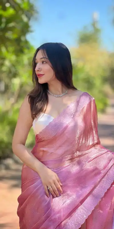 DF Burberry Onion Color Burberry Silk Diamond Sequins Saree Casual, Party Wear, Wedding, Events Etc Delivery Expected.4-6 Working Days 1899/- | Designer Sarees, Embroidered Sarees, Sarees, Bollywood Sarees, Creative Sarees, Ethnic Saree, Modern Digital sarees, Party Wear Sarees