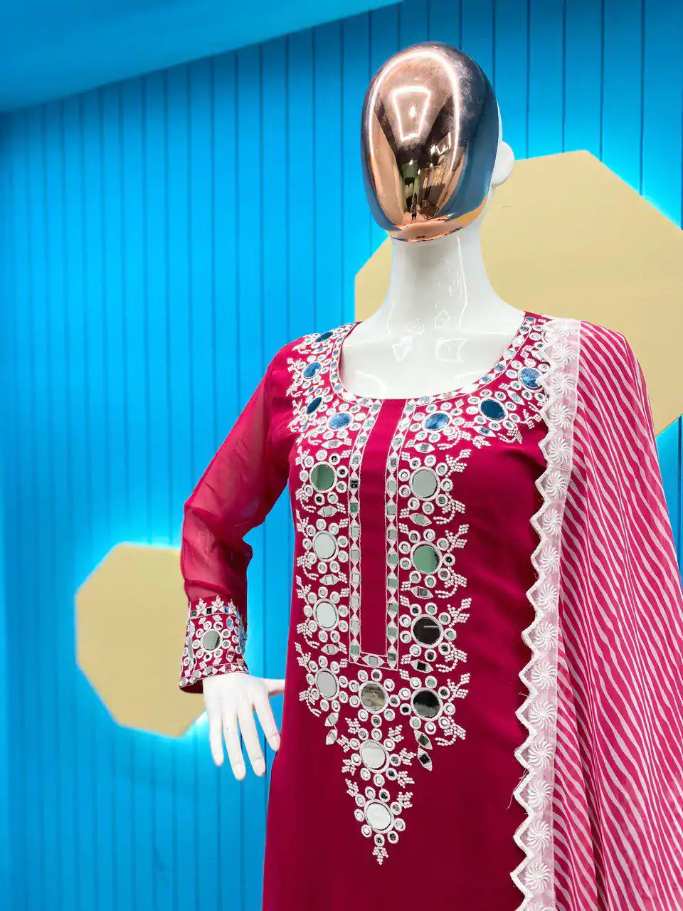 LG 1763 Pink color Georgette Embroidery Mirror Work Salwar Suit Casual, Wedding, Party, Festive, Events . Expected Delivery  4-6 Working Days @1899/- | Casual Suits, Salwar suit, Creative suits, Designer Suits, Palazzo Suits, Party Wear Suits, Patiala Suits, Straight Suits