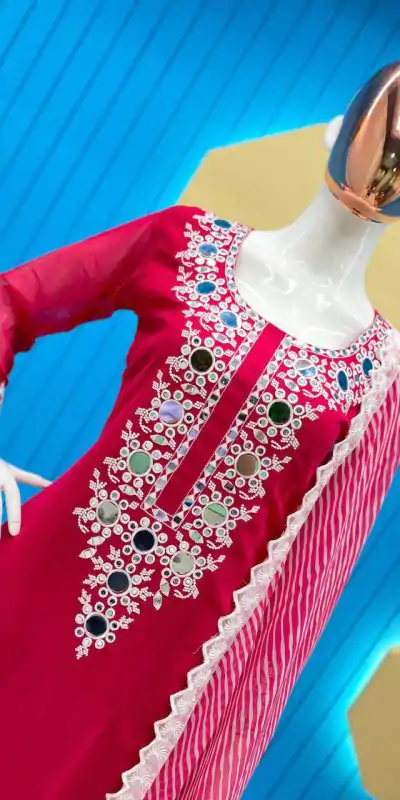 LG 1763 Pink color Georgette Embroidery Mirror Work Salwar Suit Casual, Wedding, Party, Festive, Events . Expected Delivery 4-6 Working Days @1899/- | Casual Suits, Salwar suit, Creative suits, Designer Suits, Palazzo Suits, Party Wear Suits, Patiala Suits, Straight Suits