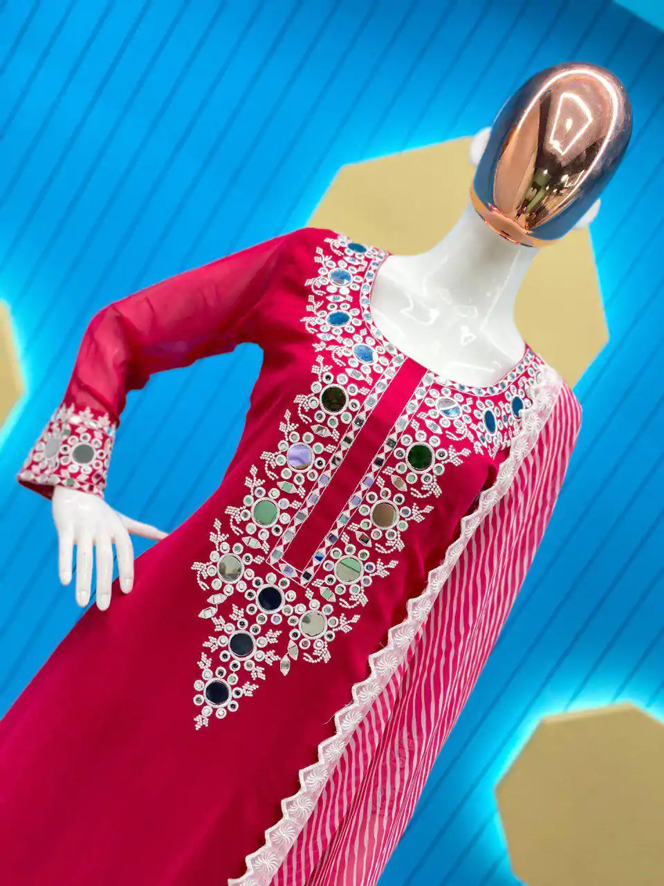 LG 1763 Pink color Georgette Embroidery Mirror Work Salwar Suit Casual, Wedding, Party, Festive, Events . Expected Delivery  4-6 Working Days @1899/- | Casual Suits, Salwar suit, Creative suits, Designer Suits, Palazzo Suits, Party Wear Suits, Patiala Suits, Straight Suits