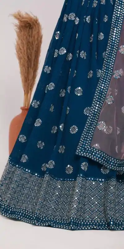 RC 261 Blue Color Heavy Georgette Embroidery Sequins Lehenga Choli Casual, Party Wedding, Festive, Events Etc. Delivery  4-6 Working Days 3099/- | Lehenga, Bollywood Lehenga, Creative Lehenga, Designer Lehenga, Embroidered Lehenga, Party Wear Lehenga
