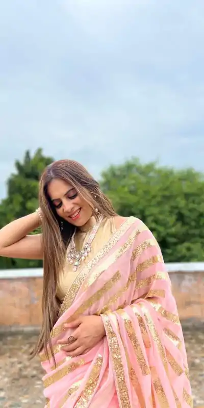 JR 610 Pink Color Georgette Embroidery Sequence Saree Casual, Wedding, Festive, Events Expected Delivery  4-6 Working Days @1749/- | Designer Sarees, Embroidered Sarees, Sarees, Bollywood Sarees, Creative Sarees, Ethnic Saree, Modern Digital sarees, Party Wear Sarees