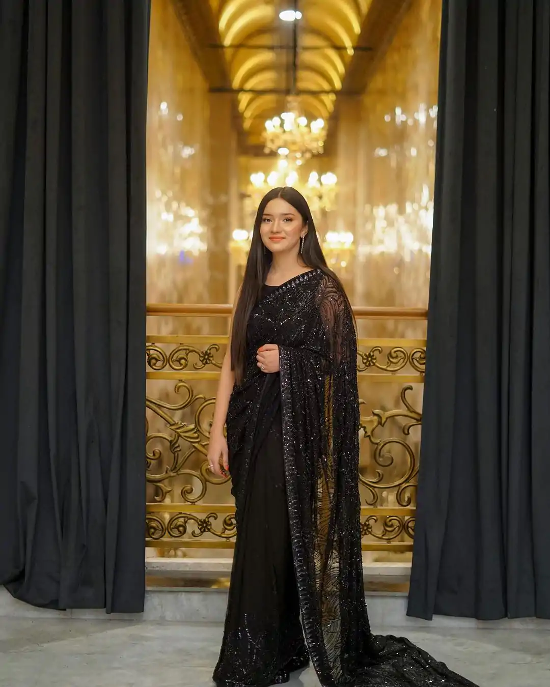 DF 3353 Black Color Georgette Sequins Lace border on Saree Casual, Party Wear, Wedding, Events Etc Delivery Expected.4-6 Working Days 1699/- | Designer Sarees, Embroidered Sarees, Sarees, Bollywood Sarees, Creative Sarees, Ethnic Saree, Modern Digital sarees, Party Wear Sarees