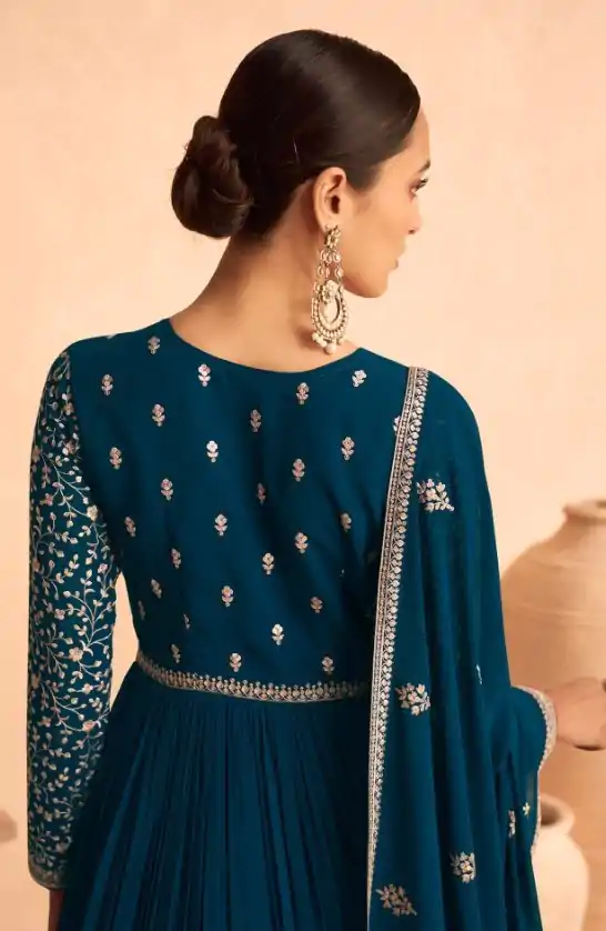 FC ASHIRWAD 9486 Blue Color Faux Georgette Embroidery Anarkali Suit Wedding, Party, Festive Expected Delivery 4-6 Working Days  @2499/- | Casual Suits, Jump Suits, Salwar suit, Creative suits, Designer Suits, Palazzo Suits, Party Wear Suits, Patiala Suits, Straight Suits