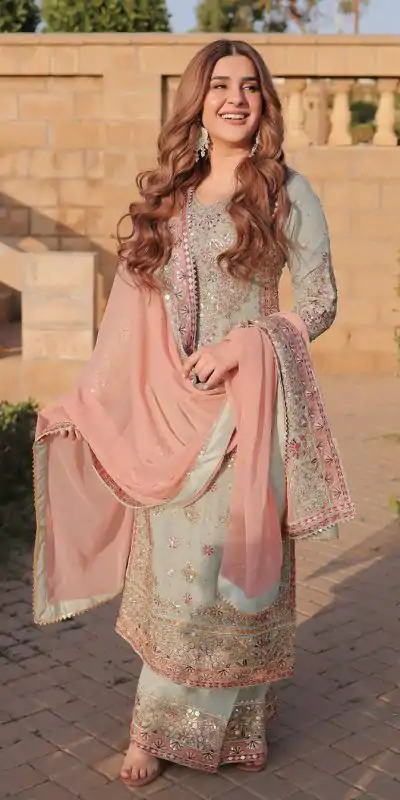 SRK 5176 Blue Color Georgette Embroidery Sequence Salwar Suit Wedding, Party, Festive, Events Expected Delivery 4-6 Working Days @ 1999/- | Casual Suits, Jump Suits, Salwar suit, Creative suits, Designer Suits, Palazzo Suits, Party Wear Suits, Patiala Suits, Straight Suits