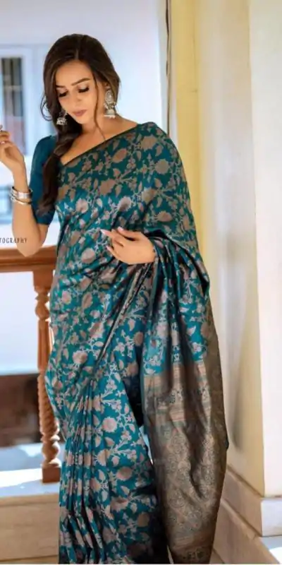 DDF RIYA Blue Color Soft Lichi Silk Ordinary Design Rich Pallu Saree Casual, Party Wear, Events, Festivals Expected Delivery 4-6 Working @1499 | Designer Sarees, Embroidered Sarees, Sarees, Bollywood Sarees, Creative Sarees, Ethnic Saree, Modern Digital sarees, Party Wear Sarees