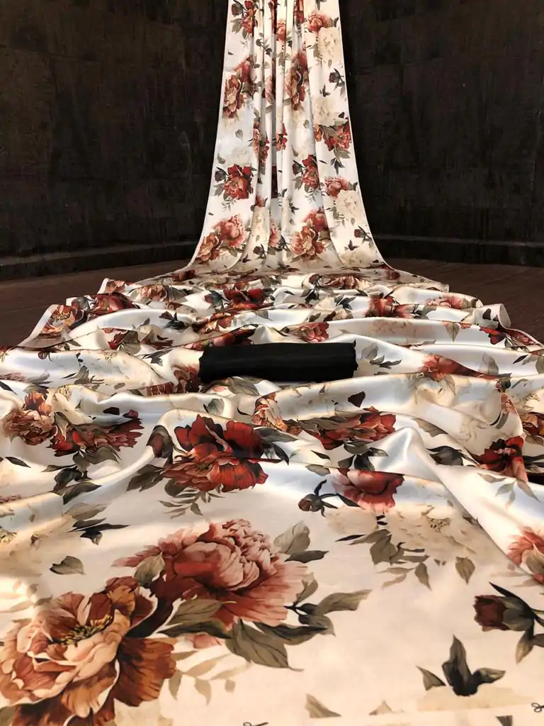 Veechis FLORAL Cream Color Heavy Devsena Soft Silk Beautiful Digital Printed Saree Casual, Party Festive, Events. Expected Delivery 4-6 Working Days @1499 | Designer Sarees, Embroidered Sarees, Sarees, Bollywood Sarees, Creative Sarees, Modern Digital sarees, Party Wear Sarees