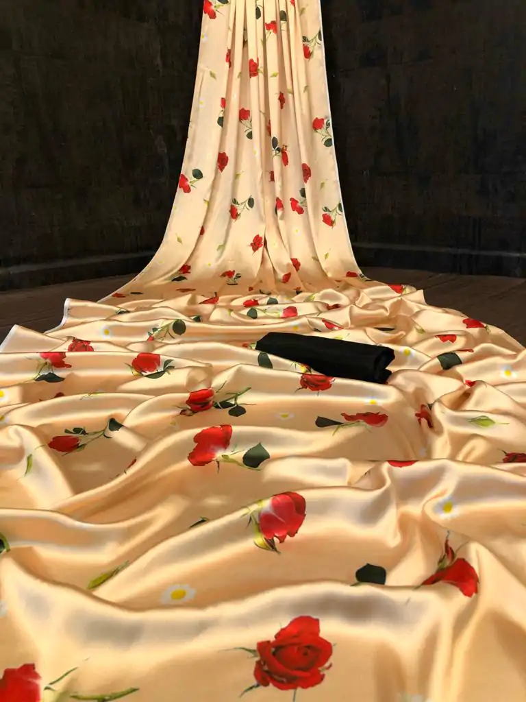 Veechis FLORAL Golden Color Heavy Devsena Soft Silk Beautiful Digital Printed Saree Casual, Party Festive, Events. Expected Delivery 4-6 Working Days @1499 | Designer Sarees, Embroidered Sarees, Sarees, Bollywood Sarees, Creative Sarees, Modern Digital sarees, Party Wear Sarees