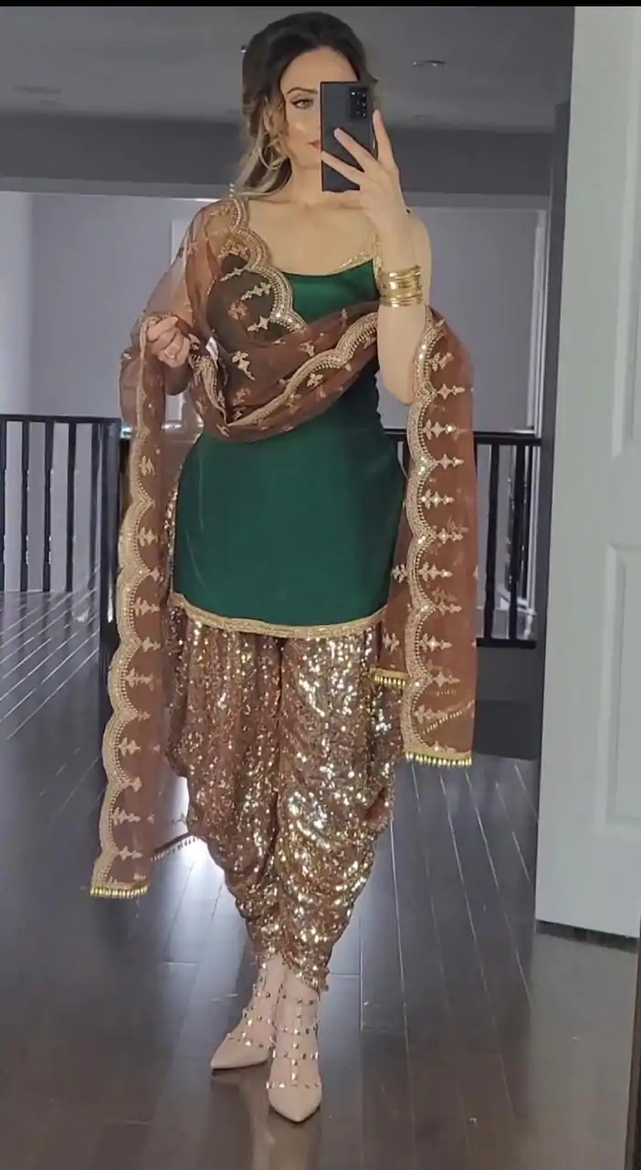 MF 245 Green Color Faux Georgette Embroidery Salwar Suit  Wedding, Party, Festive, Events Etc. Expected 4-6 Working Days @2099/- | Casual Suits, Salwar suit, Creative suits, Designer Suits, Palazzo Suits, Party Wear Suits, Patiala Suits, Straight Suits