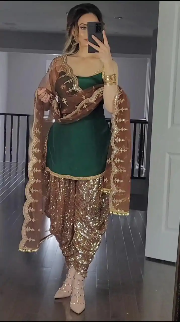 MF 245 Green Color Faux Georgette Embroidery Salwar Suit  Wedding, Party, Festive, Events Etc. Expected 4-6 Working Days @2099/- | Casual Suits, Salwar suit, Creative suits, Designer Suits, Palazzo Suits, Party Wear Suits, Patiala Suits, Straight Suits