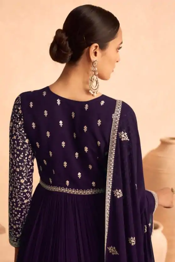 FC ASHIRWAD 9486 Violet Color Faux Georgette Embroidery Anarkali Suit Wedding, Party, Festive Expected Delivery 4-6 Working Days @2499/- | Casual Suits, Jump Suits, Salwar suit, Creative suits, Designer Suits, Palazzo Suits, Party Wear Suits, Patiala Suits, Straight Suits