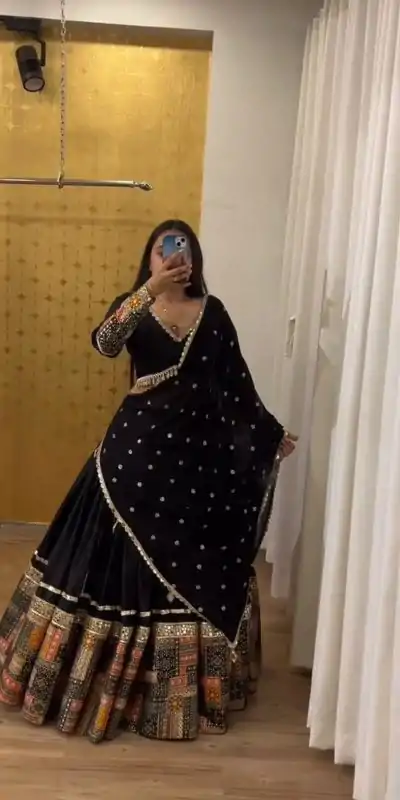 ZSR 3072 Black Color Georgette Embroidery Sequence Lehenga Choli Lehenga Choli Wedding, Party, Events Etc. Expected Delivery 4-6 Working Days 1949/- | Lehenga, Bollywood Lehenga, Creative Lehenga, Designer Lehenga, Embroidered Lehenga, Party Wear Lehenga