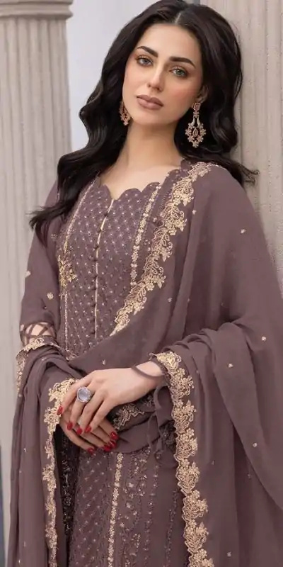 FC MARIA-A 1038 Brown Color Sequence Georgette Embroidery Salwar Suit Wedding, Party, Festive events, Expected Delivery  4-6 Working Days @2099 | Casual Suits, Salwar suit, Creative suits, Designer Suits, Palazzo Suits, Party Wear Suits, Patiala Suits, Straight Suits