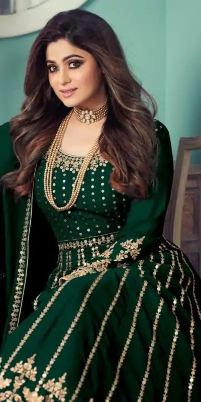FC Shamita 8545 Green Color Georgette Codding Embroidery Anarkali Suit Wedding, Party, Festive Expected Delivery 4-6 Working Days  @2499/- | Casual Suits, Jump Suits, Salwar suit, Creative suits, Designer Suits, Palazzo Suits, Party Wear Suits, Patiala Suits, Straight Suits